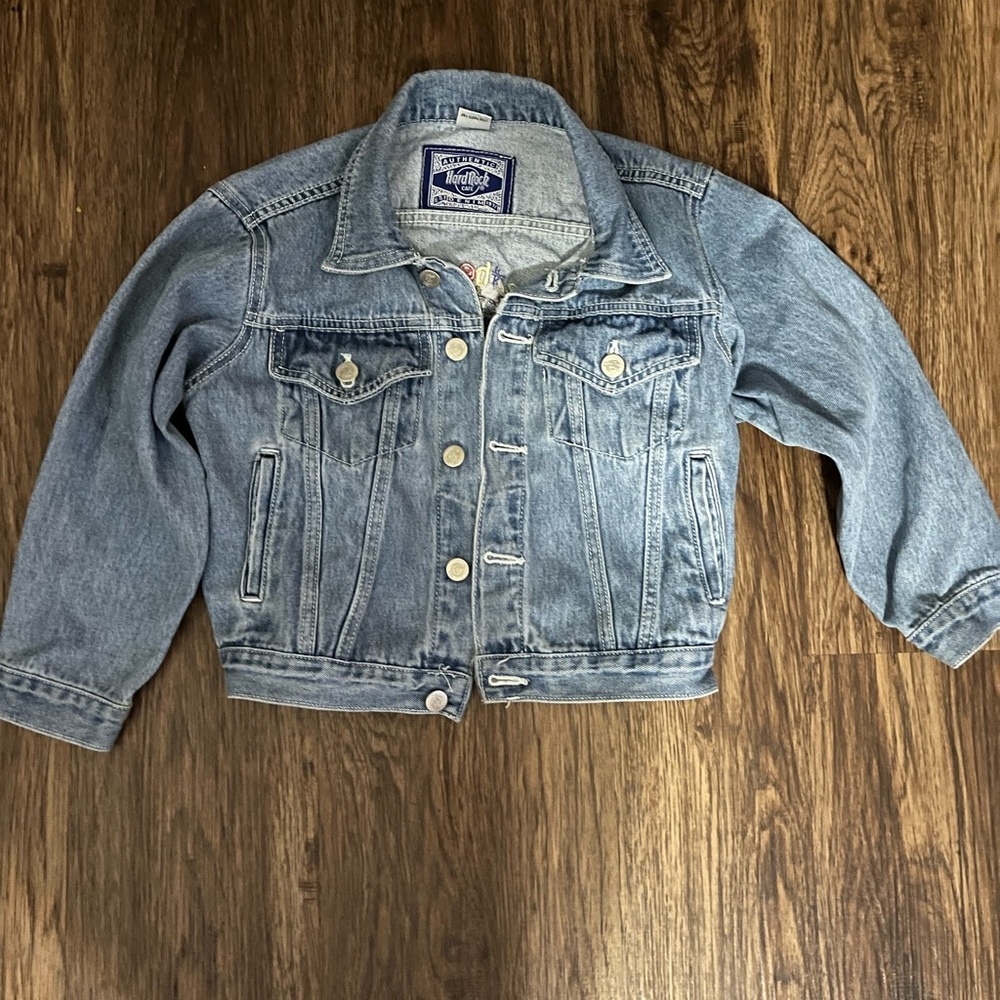 vintage Hard Rock denim jacket kids sz8
